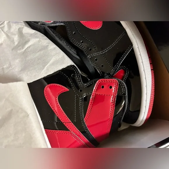 9 1/2 Black and Red Jordan 1sHigh Top